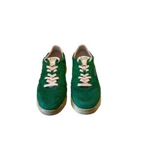 Autry Medialist Low Sneakers In GreenHairSuede Shoes Men Sz 45EU 12 US RARE